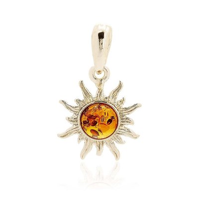 Pendentif en argent 925 et ambre CLEOR