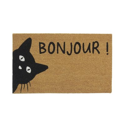 Paillasson coco intérieur extérieur 75 x 45 cm Chat bonjour AUBRY GASPARD