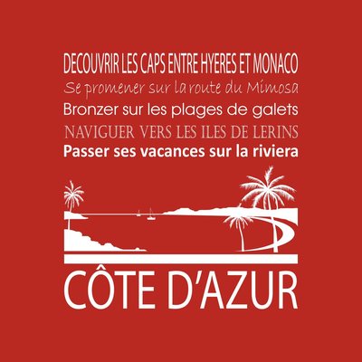 Tableau Sur Toile Côte D'azur ILLUSTRATION CEANOTHE