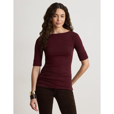 T-Shirt mit kurzen Ärmeln und Bootsausschnitt, JUDY LAUREN RALPH LAUREN