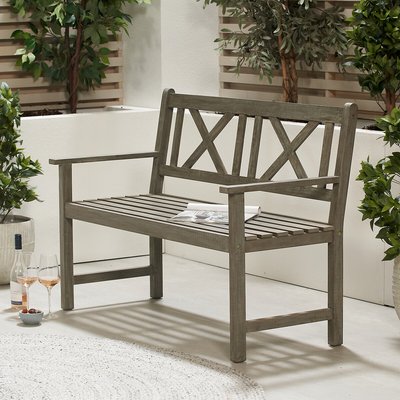 Antique Grey Acacia Wood Bench SO'HOME