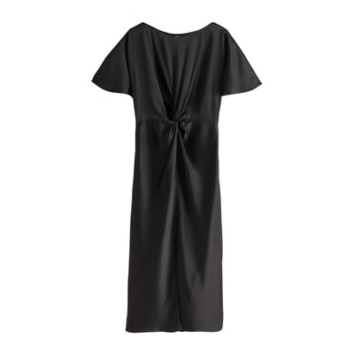 Robe mi-longue en satin à devant torsadé NEXT