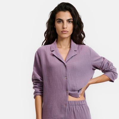 Pyjama en gaze de coton, veste et pantalon, Signature MARGOT LA REDOUTE COLLECTIONS