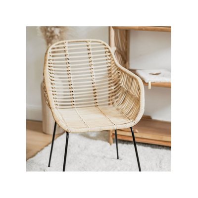 Fauteuil enfant en rotin et pieds métal - JAVA SAUDARA COLLECTIONS
