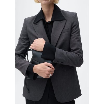 Blazer droit micro pied-de-poule MANGO