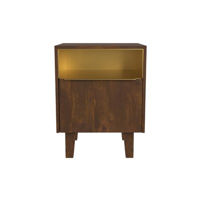 Table de chevet en bois et métal, 1 tiroir et 1 porte  - TAIKO RENDEZ-VOUS DÉCO