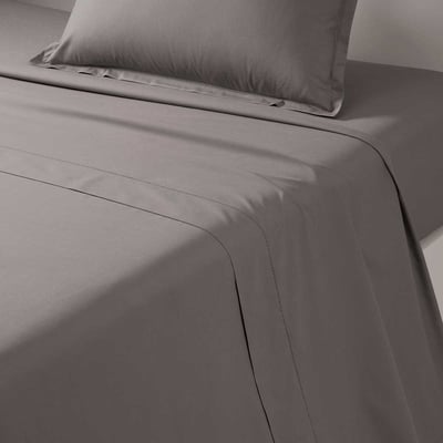 Drap plat en percale de coton rouge, ALCOVE DESFORGES