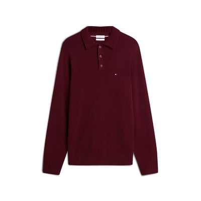 Pull col boutonné, en laine TOMMY HILFIGER