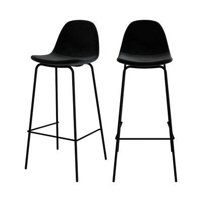 Lot de 2 chaises de bar en velours - HENRIK RENDEZ-VOUS DÉCO