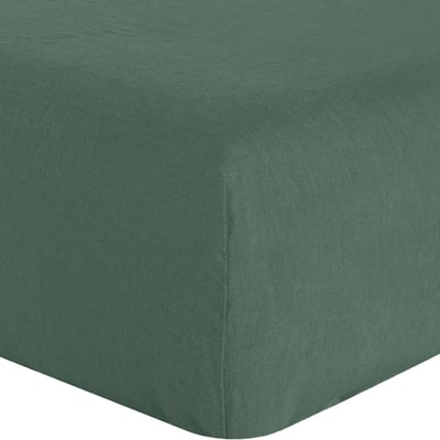 Drap housse en lin lavé bonnet 30 cm uni, SIGNATURE BATON ROUGE