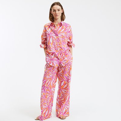 Pantalón de pernera ancha, cintura elástica, estampado floral LA REDOUTE COLLECTIONS