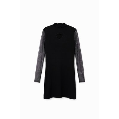 Robe tissu côtelé cœur - BLACK - L DESIGUAL