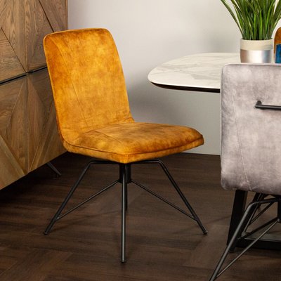 Chaise pivotante velours gris OKA (lot de 2) PIER IMPORT