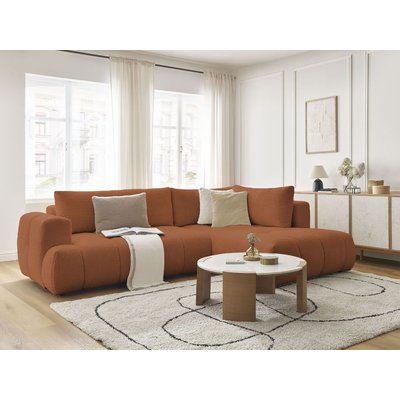 Canapé d'angle convertible 4 places en tissu bouclette, FUJI BOBOCHIC