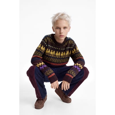 pull jacquard à rayures en maille DESIGUAL