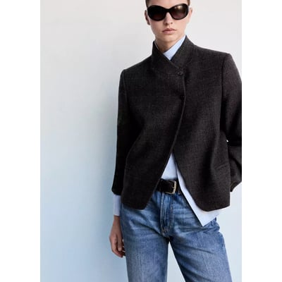 Blazer en laine à col montant MANGO
