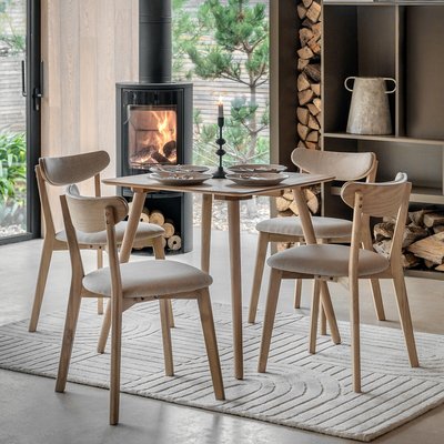 Hale Square Natural Oak Dining Table (Seats 4) SO'HOME