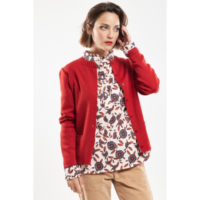 Cardigan uni col rond à boutons ARMOR-LUX