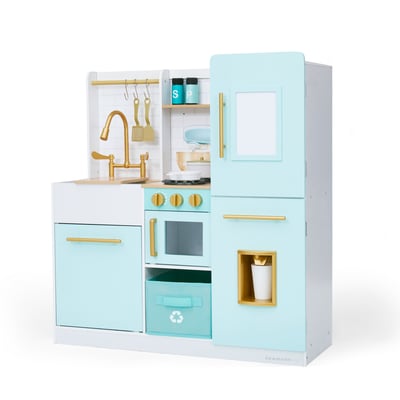 Cuisine enfant avec four, réfrigérateur et accessoires, Vert Menthe, BISCAY TEAMSON KIDS