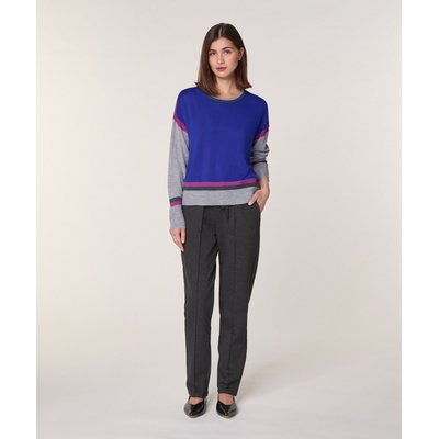Pull col rond color block en laine mérinos RODIER