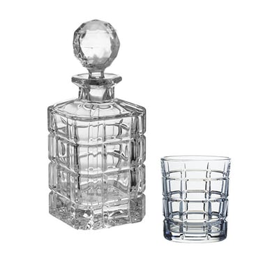 Set de 6 verres à Whisky et carafe en cristal de Bohême Timesquare - TIMESQUARE TABLE PASSION