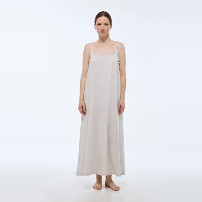 Chemise de nuit rayée en voile de coton BIO MONOPRIX