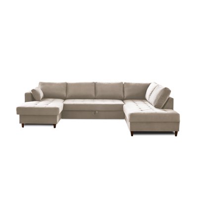 Canapé d'Angle Convertible en Velours 7 places - ANNA LISA DESIGN