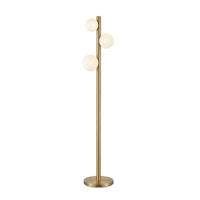 Lampadaire, métal et verre opalin, ANTARES ALTASSINA