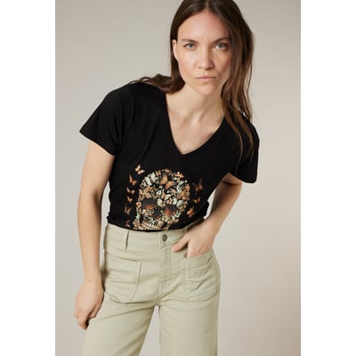 T-shirt femme en coton BUTTERSKULL DEELUXE