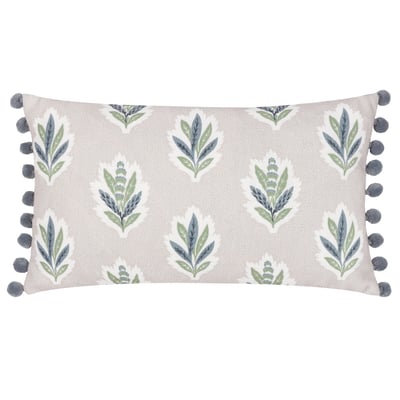Sessile Leaf Ruffled Rectangular Feather Filled Cushion SANDERSON