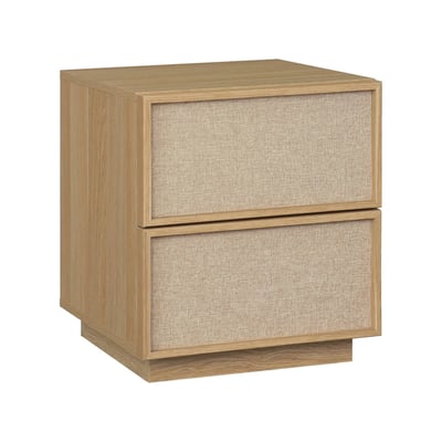 Table de chevet décor bois et tissu 2 tiroirs  KUBA SWEEEK