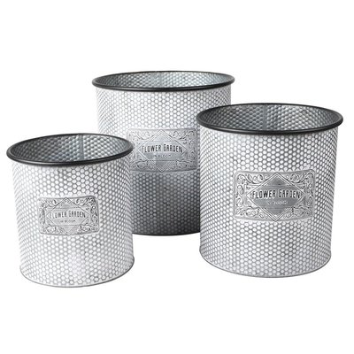 Lot de 3 cache pots métal Bloom DECORATIE