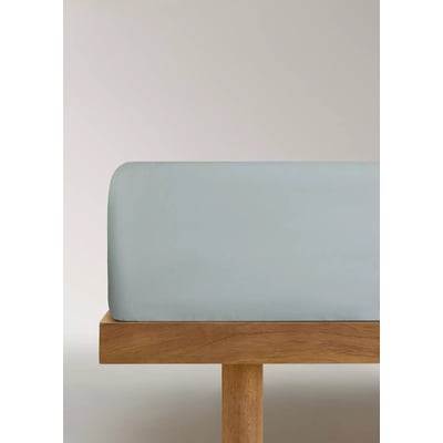 Drap-housse percale de coton 200 fils lit 180 cm MANGO HOME