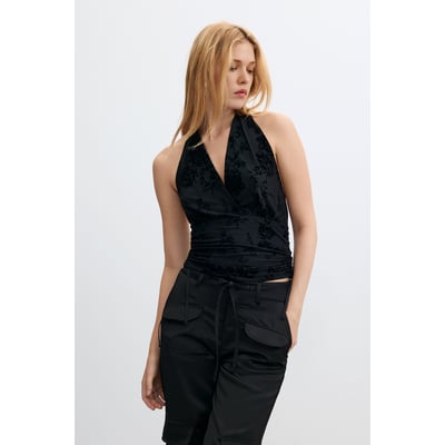 débardeur imprimé à col halter DESIGUAL