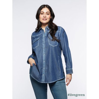 Chemise longue en chambray de coton FIORELLA RUBINO