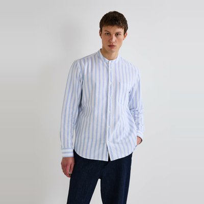 Chemise rayée col mao en coton BIO GOTS MONOPRIX
