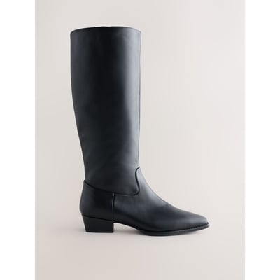 Bottes style western en cuir à bout ciselé NEXT