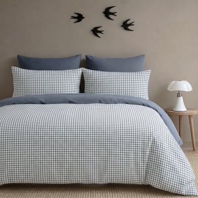 Parure + taies 65x65 coton lavé LUNAS FEBRONIE