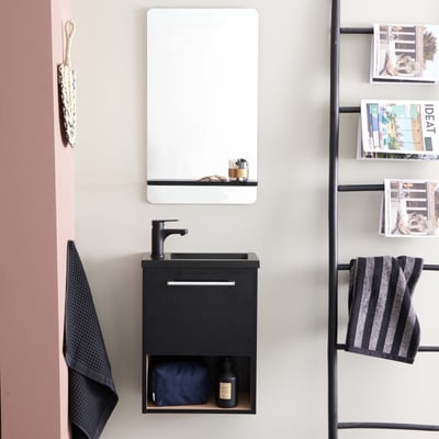 Ensemble lave-mains avec niche, robinet et miroir tablette NIKA MOB IN