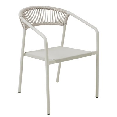 Chaise de jardin en aluminium et rotin synthétique avec accoudoirs, NOCERA OVIALA