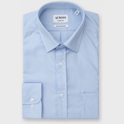 Chemise Confort fit sans repassage micro carreaux ACROSS