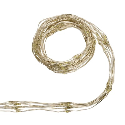 Guirlande lumineuse cascade d'extérieur 1 m 200 LED blanc froid fil cuivre 13 fonctions avec minuteur sur secteur ATMOSPHERA