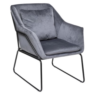 Fauteuil de salon en velours avec structure en fer ATMOSPHERA