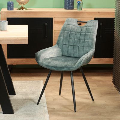 Chaise bleu pétrole avec poignée (lot de 2) MALMOE PIER IMPORT