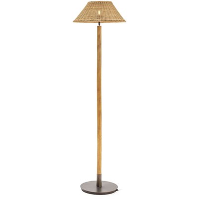 Lampadaire en osier et bois moderne RECOLLECTION