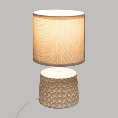 Lampe céramique grès motif cannage YOJOA ATMOSPHERA