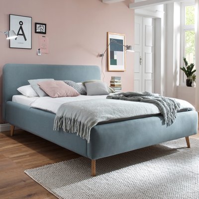 Lit scandinave capitonné en tissu TERRE DE NUIT