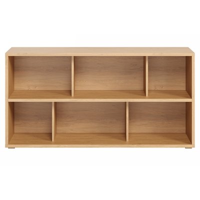 Bibliothèque basse finition bois clair chêne L140 cm EPURE MILIBOO