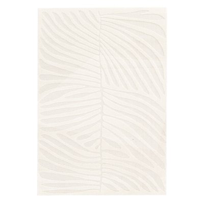 Tapis intérieur motif en relief végétal crème LILY SWEEEK