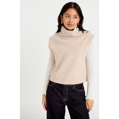 Pull droit sans manches col montant CACHE CACHE